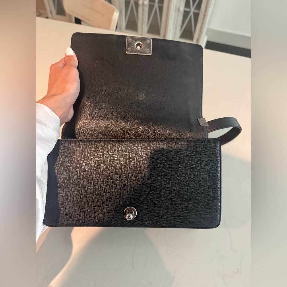 CHANEL Black Boy Bag with Silver Hardware - Picture 7 of 8
